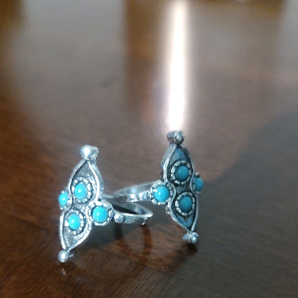 Turquoise and Silver Women's Statement Ring